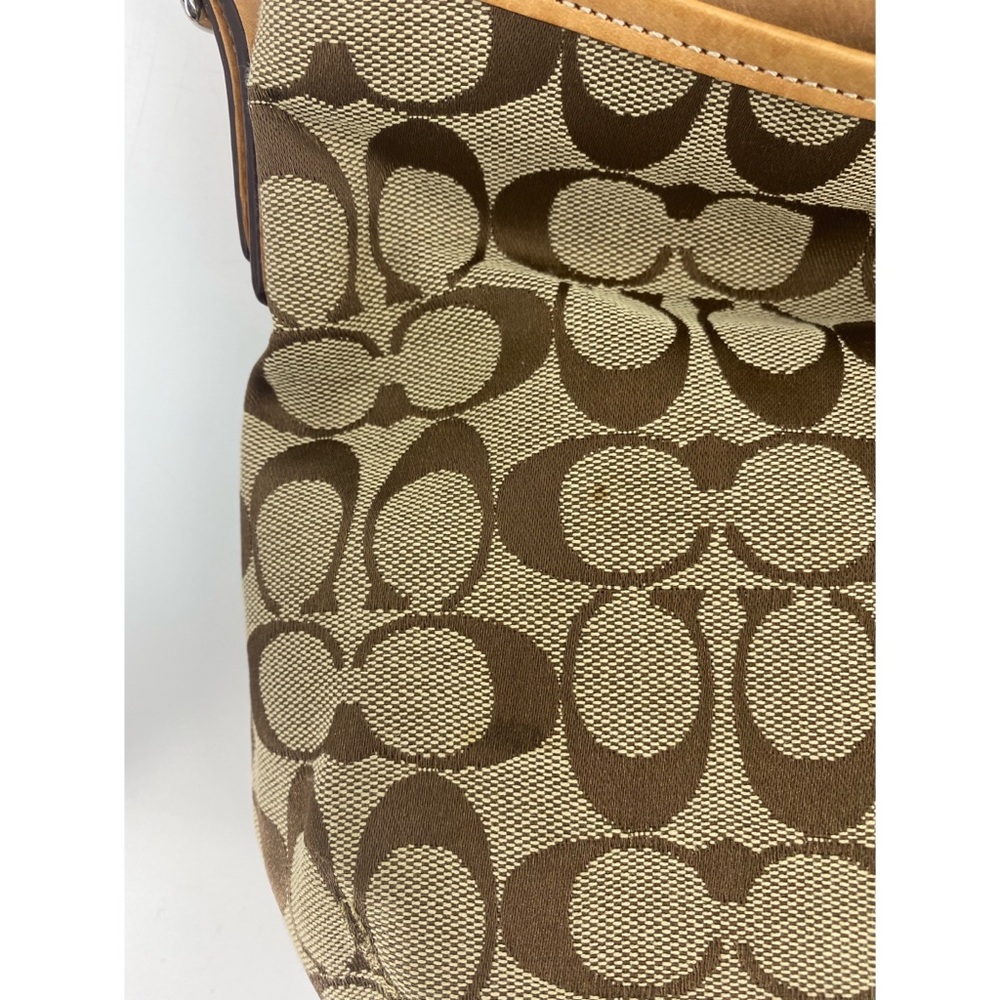 Coach Hampton Signature Tan Khaki 6091 Shoulder Handbag Purse - Picture 9 of 11